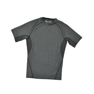 Under Armour Men's Compression HeatGear T Shirt Gray Size L Short Sleeve Gym
